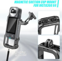 XIHIRCD Cadru de Protecție din Aluminiu pentru Cameră Insta360 - Carcasă Metalică Neagră cu Protecție de Silicon pentru Obiectiv și Montură Cold Shoe - Accesoriu Durabil 4
