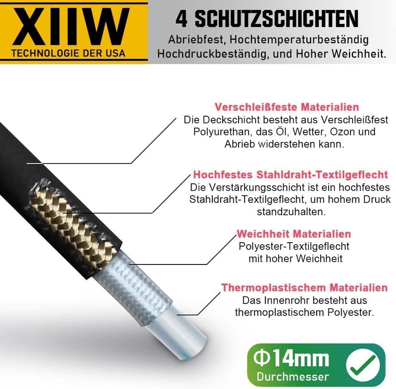 XIIW 30m Csatornatakarítás Tömlő 240 Bar M22 Adapter Kränzle Kärcher K2-K7 Nyomásmosóhoz