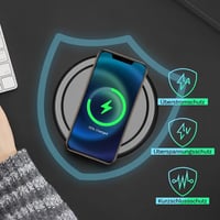 XIIW Asztalba süllyeszthető elosztó 3680W, 15W vezeték nélküli töltővel 6