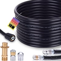 XIIW Csőtisztító Tömlő Készlet 10m, 240 Bar M22 Adapterrel, Fix és Forgó Fúvókákkal, K2-K7 Magasnyomású Mosókhoz Kompatibilis 1
