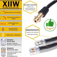 XIIW 30m Csatornatakarítás Tömlő 240 Bar M22 Adapter Kränzle Kärcher K2-K7 Nyomásmosóhoz 2