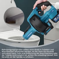 XIIW Elektromos Csőtisztító Gép 610 rpm Makita 18V Akkumulátorral Kompatibilis 7,6m Spirál 16-85mm Csövekhez Duguláselhárító 7