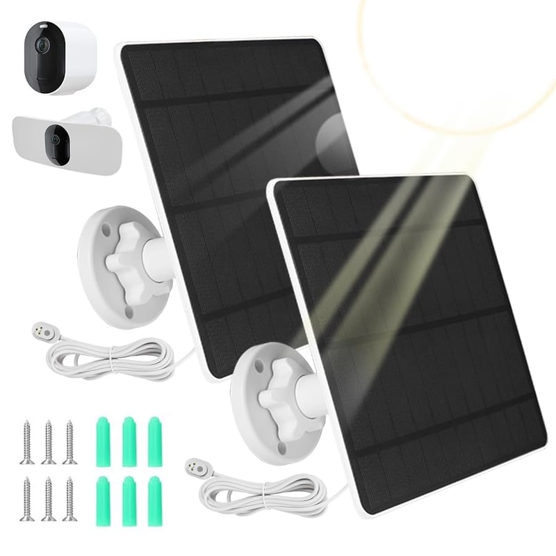 Panou solar de încărcare XIIW pentru camerele de securitate Arlo Pro 3, Pro 4, Pro 5S, Ultra, Ultra 2, Pro 3 Floodlight, design rezistent la apă pentru exterior