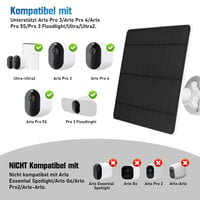 Panou solar de încărcare XIIW pentru camerele de securitate Arlo Pro 3, Pro 4, Pro 5S, Ultra, Ultra 2, Pro 3 Floodlight, design rezistent la apă pentru exterior 2