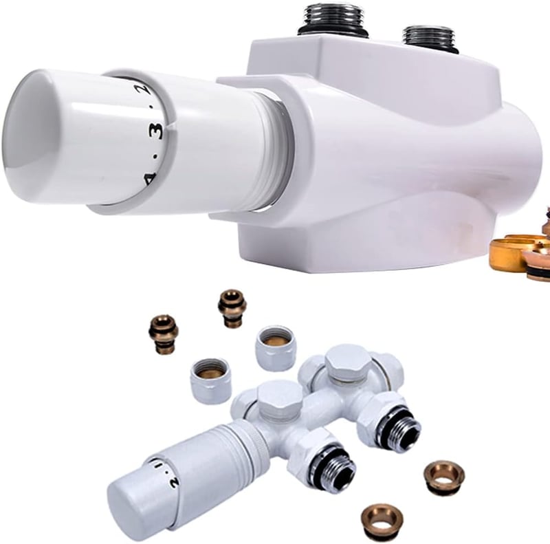 XIIW Termosztátos Radiátor Sarokblokk G1/2" G3/4" 50mm Szelep
