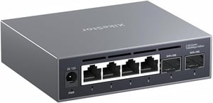 Switch Web Managed XikeStor 2.5G, 4x RJ45, 10G SFP+, carcasă din aluminiu cu răcire