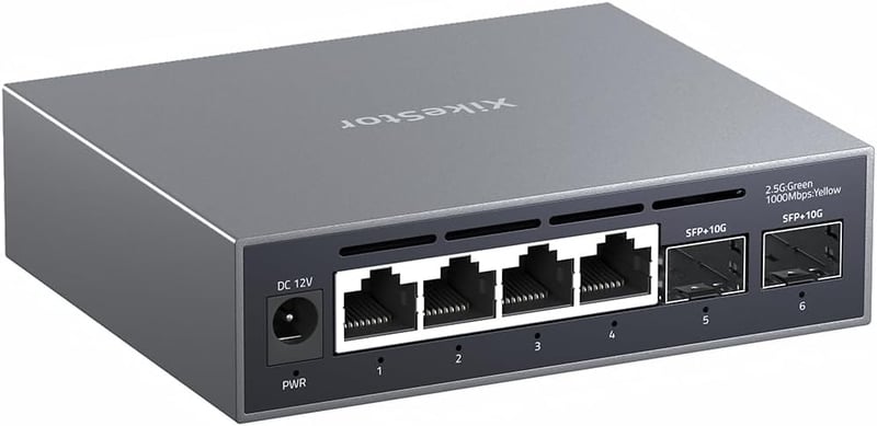 XikeStor 2.5G Web Managed Switch 4x RJ45 10G SFP+ Aluminium Hűtéssel