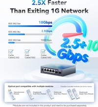 XikeStor 2.5G Web Managed Switch 4x RJ45 10G SFP+ Aluminium Hűtéssel 5