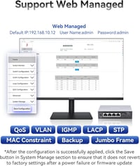 XikeStor 2.5G Web Managed Switch 4x RJ45 10G SFP+ Aluminium Hűtéssel 6