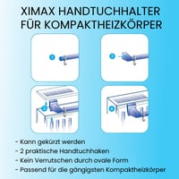 Držiak na uteráky Ximax 302 pre dvojvrstvový radiátor – 72,5 cm – biely 4