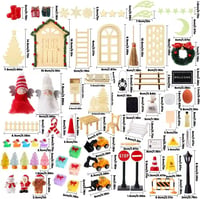 XIMISHOP 78 részes Karácsonyi Manó Kiegészítő Szett, Manó Ház Építőkészlet Dekorációval 7
