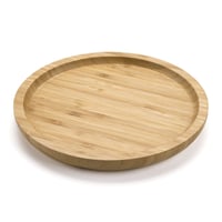 XIMISISE Okrugli bambusov poslužavnik 20x20x2 cm, tanjur za posluživanje, drvena daska za nareske, dekorativni stolni pladanj za kuhinju i dnevni boravak 1