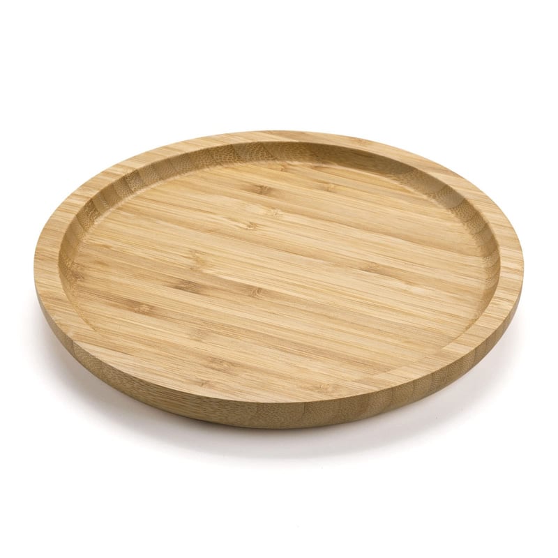 XIMISISE Okrugli bambusov poslužavnik 20x20x2 cm, tanjur za posluživanje, drvena daska za nareske, dekorativni stolni pladanj za kuhinju i dnevni boravak
