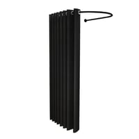 XIMSPHY Mobil Öltözőfülke Fekete Függönnyel - 100x95 cm, U-alakú Ruhatartó Sínnel, Üzletekbe, Irodába, Otthonra, Próbafülkének 1