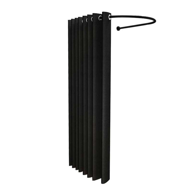 XIMSPHY Mobil Öltözőfülke Fekete Függönnyel - 100x95 cm, U-alakú Ruhatartó Sínnel, Üzletekbe, Irodába, Otthonra, Próbafülkének