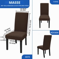 XINEAGE navlake za stolice, set od 2 komada, rastezljive navlake za blagovaonske stolice, univerzalne perive navlake koje se skidaju, boja kave - za hotel, bankete, dom 6
