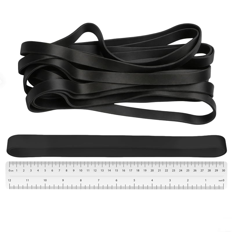 Set 20 benzi elastice Xingrun, Negru, 30x1,5 cm, Benzi elastice groase și foarte rezistente pentru birou, acasă, școală și pentru saci de gunoi