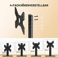 Stojan na TV a monitor XINLEI pre obrazovky s uhlopriečkou 17-43 palcov, otočný stolový držiak, nastaviteľná výška 665-977 mm, nosnosť 45 kg, max. VESA 200x200, bez nutnosti vŕtania 5