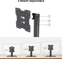 XINLEI TS103 univerzális TV asztali állvány, 17-43", max. 40 kg, edzett üveg talp 4