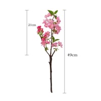 Xinlon 3 kom Umjetni cvijet Grana cvijeta breskve 49 cm - Ružičasti svileni cvijet Dekoracija za vjenčanje, dom, ured, kuhinju 2