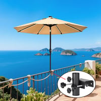 XINSUO Držiak na slnečník na balkón, nastaviteľná svorka na balkón a terasu, rozsah upínania 20-63 mm, priemer slnečníka 23-38 mm 4