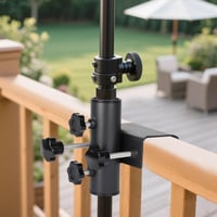 XINSUO Držiak na slnečník na balkón, nastaviteľná svorka na balkón a terasu, rozsah upínania 20-63 mm, priemer slnečníka 23-38 mm 5