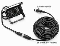 Cameră video pentru marșarier xinyida 12V-24V, 18 LED-uri IR, vedere nocturnă, impermeabilă, cameră spate cu cablu 4Pin de 15m, pentru autocamion, autobuz, remorcă 4
