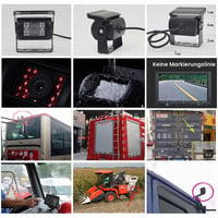 Cameră video pentru marșarier xinyida 12V-24V, 18 LED-uri IR, vedere nocturnă, impermeabilă, cameră spate cu cablu 4Pin de 15m, pentru autocamion, autobuz, remorcă 2