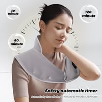 XINYUDAILY Vezeték nélküli nyak es váll melegítő masszírozó párna, 3 hőfok, 3 vibráció, 3 időzítő, USB töltés, szürke 4