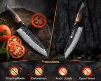 XINZUO Santoku nôž z damaškovej ocele 19,3 cm – Tepaný vzor, ergonomická rukoväť z bieleho dubu a červeného G10, profesionálne kovaný kuchynský nôž, v darčekovej krabičke 9