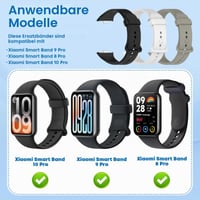 Xisair 3 ks silikónový remienok pre Xiaomi Smart Band 10 Pro / 9 Pro / 8 Pro, priedušný, mäkký a pohodlný náhradný športový náramok, Miband 8 Pro / 9 Pro / 10 Pro 5