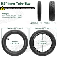 Xisair e-roller külső gumi + belső tömlő szett Xiaomi M365/Pro/Mi3 - 8 1/2x2 4
