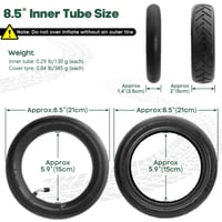 Xisair felfújható 8,5 hüvelykes 8 1/2 x 2 e roller külső gumi belső tömlő készlet Xiaomi 4 Lite M365 Pro2 PRO Mi3 törőrúddal 4