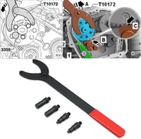 XiTuanYuan Vezérműtengely és Főtengely Fogaskerék Kulcs - V A G 3036 T10172 Időzítő Szíj Szerelő Eszköz Rögzítő Tartóval (2-Oldalas Klip) 5
