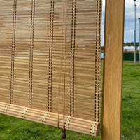 XiuXiu Bambú Roletta 180x122 cm - Barna Bambusz Roló Függöny Ablakra és Ajtóra, Fényáteresztő Árnyékoló, Kültéri Napvédelem, Természetes Any 8