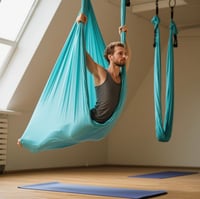 XJJAUGKLY Hojdacia sieť na vzdušnú jogu 280x150 cm pre dospelých, nosnosť 200 kg, súprava na jogu do interiéru aj exteriéru s kompletným montážnym príslušenstvom 6