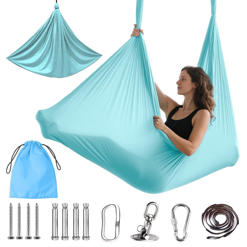 XJJAUGKLY Hojdacia sieť na vzdušnú jogu 280x150 cm pre dospelých, nosnosť 200 kg, súprava na jogu do interiéru aj exteriéru s kompletným montážnym príslušenstvom