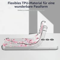 Xkladz Priehľadný silikónový kryt na iPhone 17 Pro, tenký nárazuvzdorný zadný kryt z TPU s motívom kvetov sakury pre dievčatá a chlapcov 5