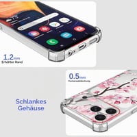 Xkladz Priehľadný silikónový kryt na iPhone 17 Pro, tenký nárazuvzdorný zadný kryt z TPU s motívom kvetov sakury pre dievčatá a chlapcov 3