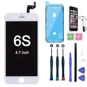 Xlhama LCD zaslon za iPhone 6S, bijeli touch screen s Retina okvirom, kompletom alata i ljepilom, kompatibilna prednja ploča