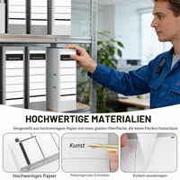XLLGYL1 Set de 200 etichete autoadezive pentru cotor de biblioraft, 2 dimensiuni (36x190 mm și 54x190 mm), etichete albe pentru dosare A4, înguste și late 5