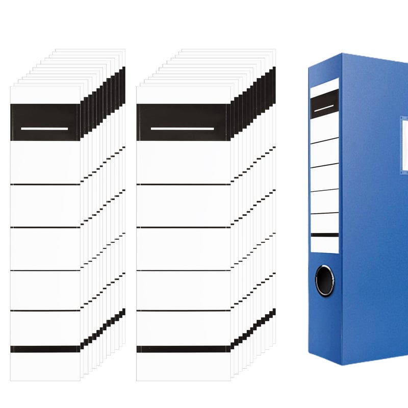 XLLGYL1 Set de 200 etichete autoadezive pentru cotor de biblioraft, 2 dimensiuni (36x190 mm și 54x190 mm), etichete albe pentru dosare A4, înguste și late