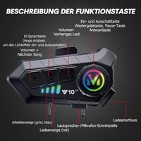 Xmenha Bluetooth Motoros Sisak Headset Mikrofonnal - 2 Személyes Intercom Kommunikációs Rendszer, Kihangosító Készlet, Vezeték Nélküli Sisak - Intercom*2 6