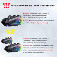 Xmenha Bluetooth Motoros Sisak Headset Mikrofonnal - 2 Személyes Intercom Kommunikációs Rendszer, Kihangosító Készlet, Vezeték Nélküli Sisak - Intercom*2 7