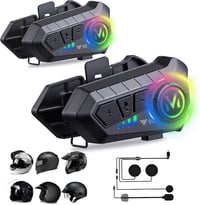 Xmenha Bluetooth Motoros Sisak Headset Mikrofonnal - 2 Személyes Intercom Kommunikációs Rendszer, Kihangosító Készlet, Vezeték Nélküli Sisak - Intercom*2 1