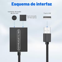 XMSJSIY USB–Optikai SPDIF Toslink és 3,5 mm jack audio adapter, 1,2 m 4