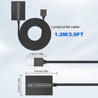 XMSJSIY USB–Optikai SPDIF Toslink és 3,5 mm jack audio adapter, 1,2 m 2