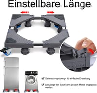 XMTECH Állítható Mosógép Alap 45-75cm, Görgős Hordozható Talp Mosógéphez Hűtőhöz Szárítógéphez 6