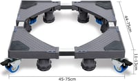 XMTECH Állítható Mosógép Alap 45-75cm, Görgős Hordozható Talp Mosógéphez Hűtőhöz Szárítógéphez 2