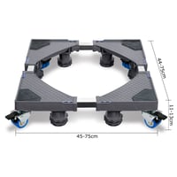 XMTECH nastaviteľný podstavec pod práčku s kolieskami, 45 – 75 cm – sivý 2